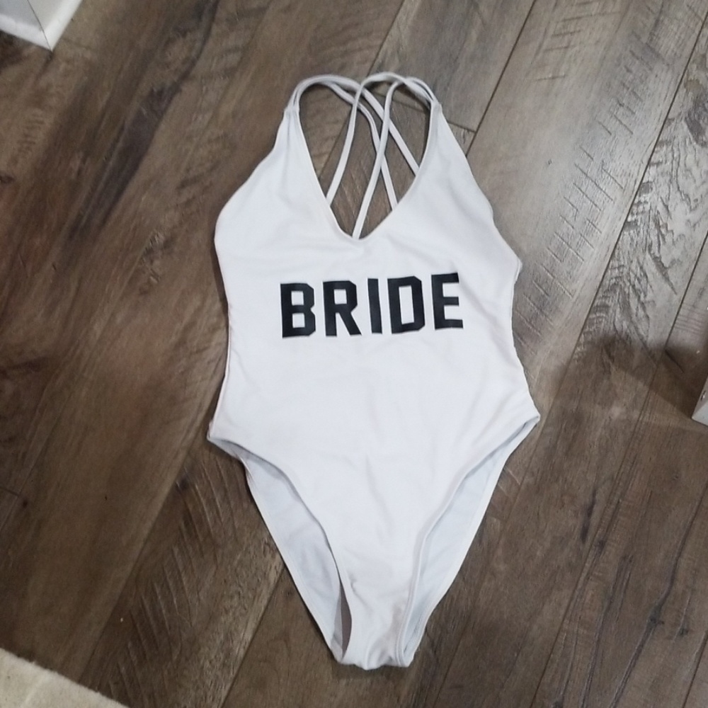 Bride one piece swim suit